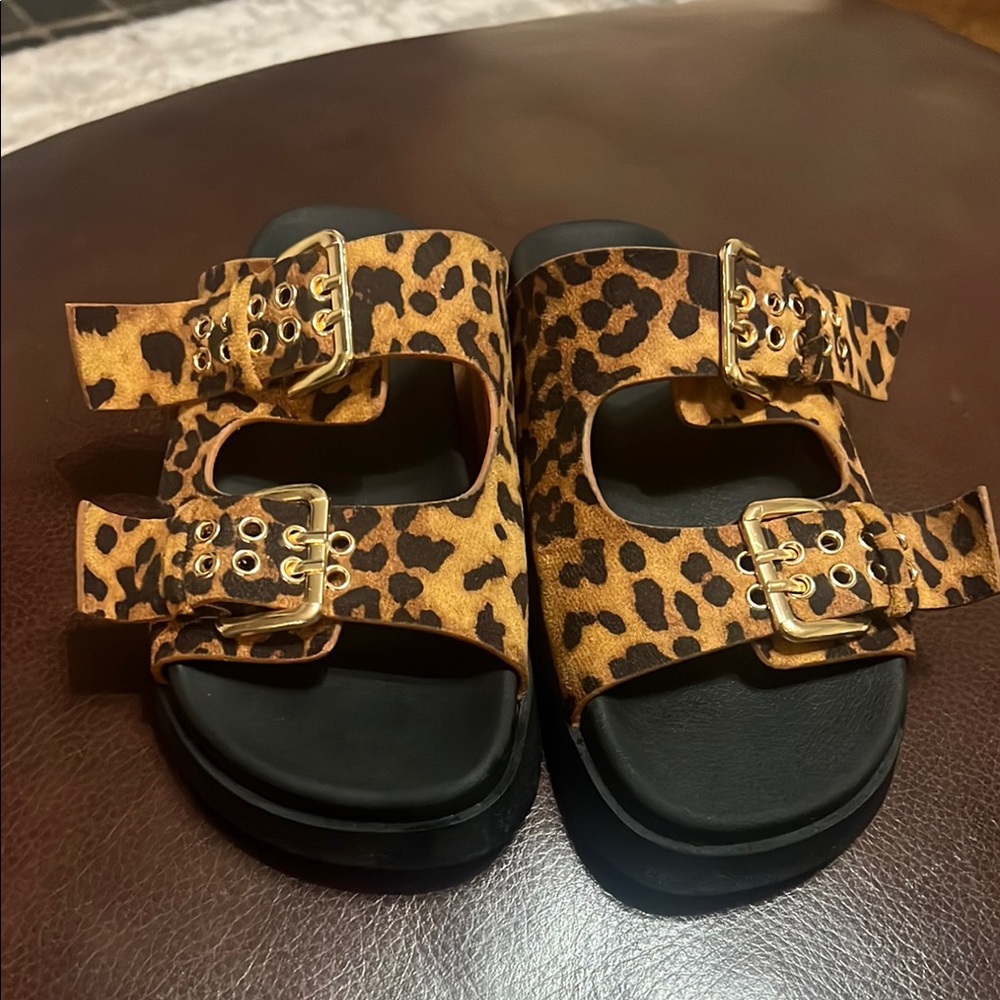Leopard Print sandals. Worn once